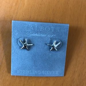 Talbots sterling silver starfish earrings